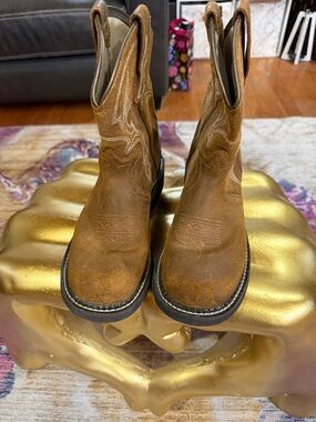 Ariat Kids Brown Suede Western Work Boots